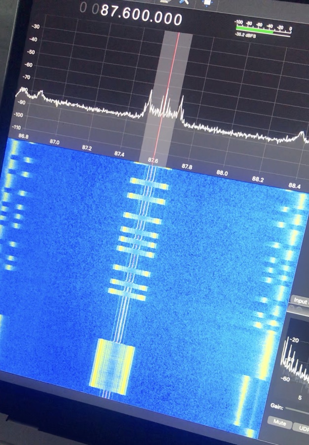 A photo of the spectrogram of the suspicious signal